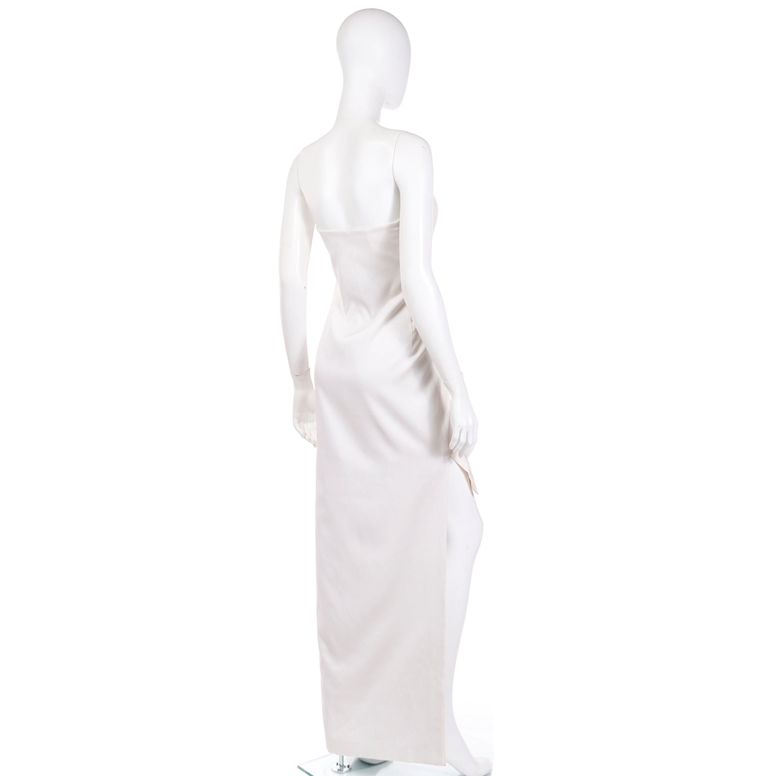 saint laurent white silk dress Lace-trimmed silk satin slip dress in yellow - Saint Laurent