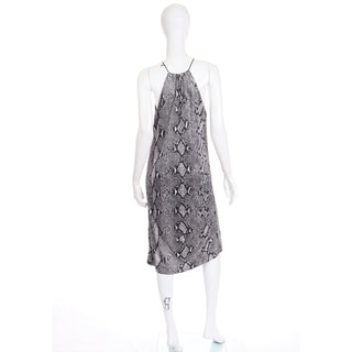 2000 Tom Ford for Gucci Python Print Low V Runway Documented Dress S/S