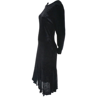 Vintage Black Top Notch Great Britain Kriss Plush Velvet Dress
