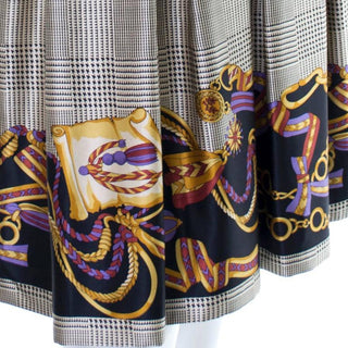 Scroll design on 1970's Travilla dress 