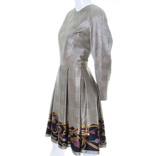 Vintage travilla silk houndstooth dress 
