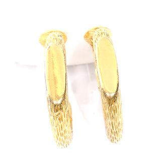 Gold Textured Vintage Trifari crown earrings