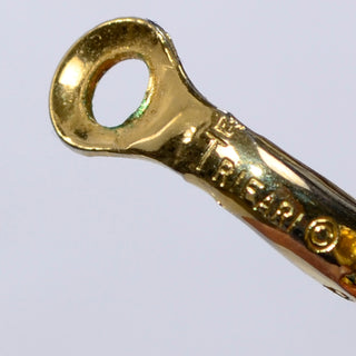 Vintage gold Trifari crown earrings pierced