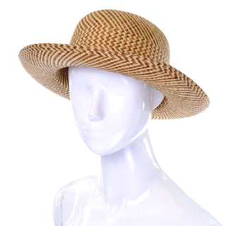 Private Listing two toned straw vintage hat - Dressing Vintage