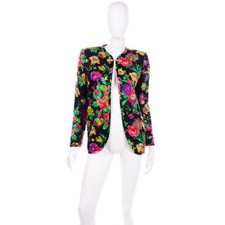Emanuel Ungaro Deadstock Vintage Quilted Floral Jacket w tags attached