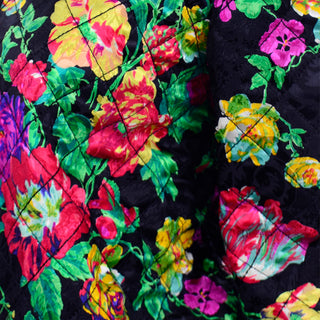 Emanuel Ungaro Deadstock Vintage Quilted Floral Jacket Flowers