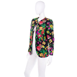 New With tags Emanuel Ungaro Deadstock Vintage Quilted Floral Jacket