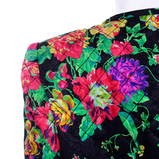 Bold Emanuel Ungaro Deadstock Vintage Quilted Floral Jacket