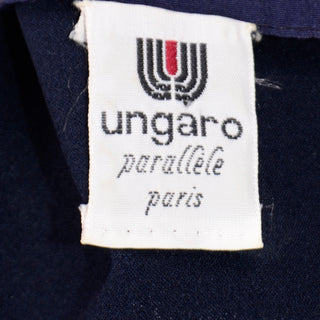 Vintage Ungaro Parallele Blue and White polka dot silk dress Paris
