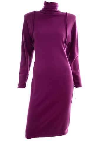 Vintage Emanuel Ungaro Parallele Purple Knit Dress New With Original Tags
