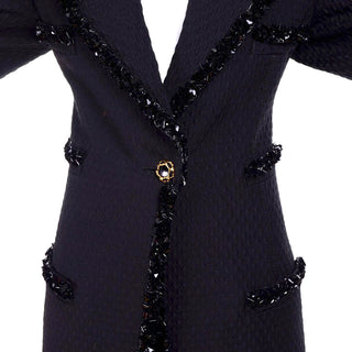 F/W 1996/97 Emaunel Ungaro Black Skirt & Jacket Evening Suit With Sequins