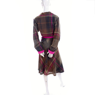 Utah Tailoring Mills 1980's vintage plaid wool double breasted dress