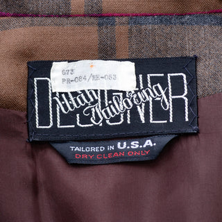 Designer Utah Tailoring Mills 1980's vintage label with custom customer number