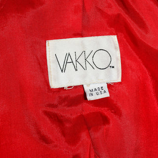 Vakko Vintage Red Leather quilted zip front jacket