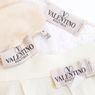 ON HOLD // Valentino Ensemble w/ Cream Turtleneck, Lace Wrap Top & High Waist Pants