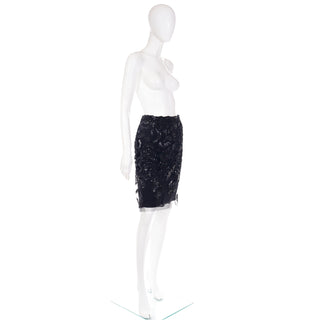 Vintage F/W 2000 Valentino Garavani Beaded Sequin Silk Runway Skirt