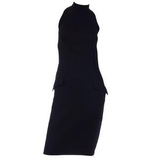 1990s Valentino Boutique Vintage Black Dress With Rhinestone Zipper