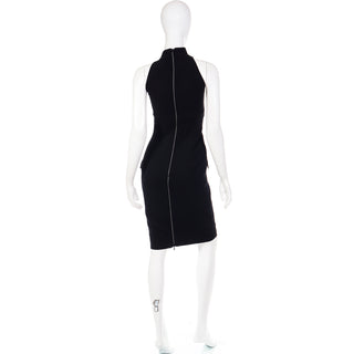 1990s Valentino Boutique Vintage Black Dress With Rhinestone Zipper Italy