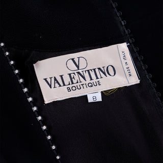 1990s Valentino Boutique Vintage Black Dress With Rhinestone Zipper Made in Italy Valentino Garavani