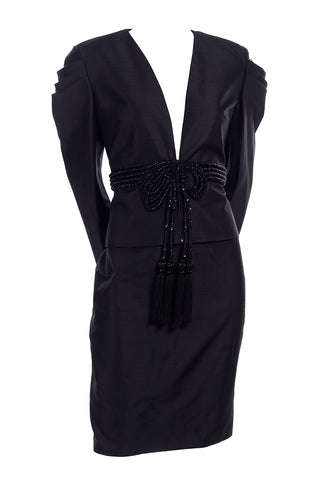 Valentino Avant Garde black silk skirt suit