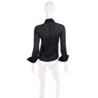 Sheer black silk Valentino blouse XS