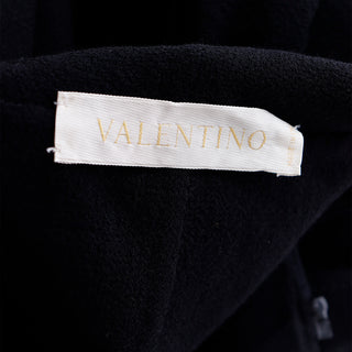 2000s Valentino Vintage Black 2 Piece Skirt & Jacket Suit W Unique Bow Buckle