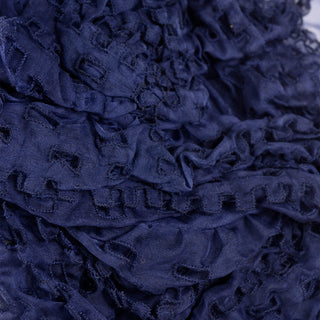 Fall 2008 Valentino deep blue silk blouse with ruffles