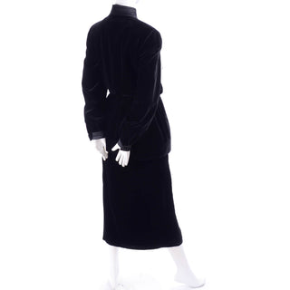 Black velvet Valentino vintage pencil skirt and smoking jacket