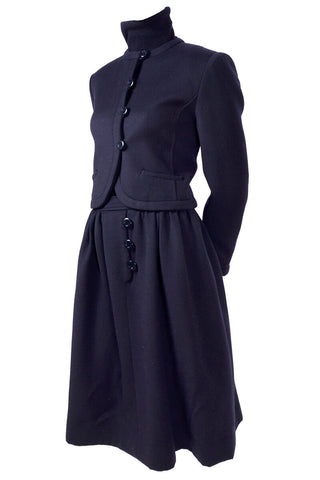 Valentino Navy Blue Wool Day Dress and Jacket