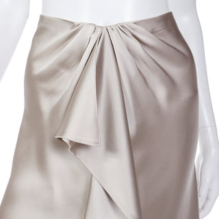 Taupe Grey Silk Valentino 2000s Skirt