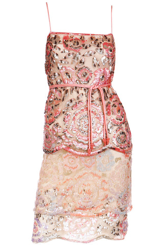 valentino sequin dress Fashion show circa 1990 Les Merveilles De Babellou sleeve bodice is balanced by a flowing A 2000s Valentino Garavani Peach Beaded