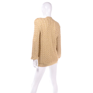 80s Vintage Valentino Gold Sparkle Cardigan Sweater
