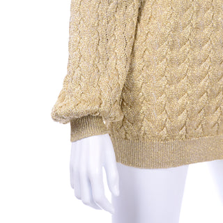 Vintage Valentino Gold Sparkle Pullover Long Sweater