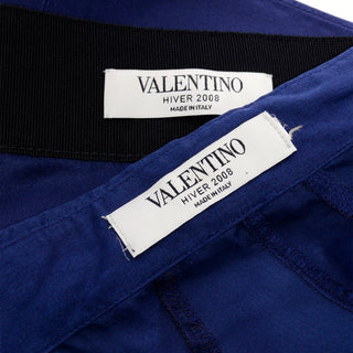 Hiver 2008 Valentino deep blue silk blouse and skirt Labels