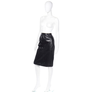 Black Leather Valentino Skirt Excellent condition