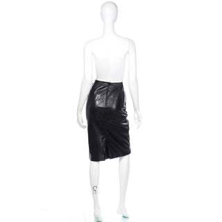 Black Leather Valentino Skirt italy
