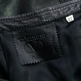 Black Leather Valentino Pelle Size 42 Skirt