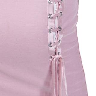 2004 S/S Valentino Garavani Pink Corset Laced Pencil Skirt Sz S
