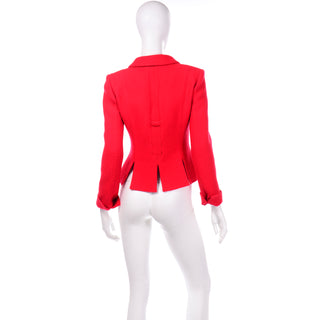 Valentino Red Boucle Wool Short Blazer Jacket 8