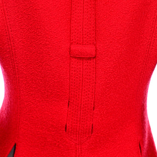 Valentino Red Boucle Wool Short Blazer Jacket unique