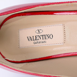 Valentino Red Patent Leather Bow Pumps Shoes W/ Heels