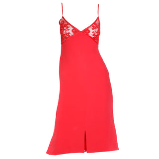 Valentino Red Slip Dress With Lace bra & Inserts w Open Back 