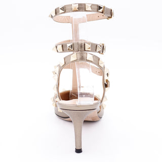 Valentino Bronze Caged Rockstud Shoes W Original Box Low heels