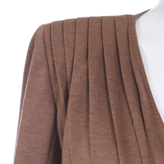 1980s Valentino Boutique Brown Cropped Wrap Style Jacket Vintage Designer Clothing