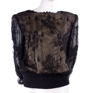 Valentino Boutique Vintage Silk and Lace Blouse Top