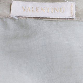 2000s Valentino Vintage Green Sheer Silk Organza Ruffled Blouse Made in Italy
