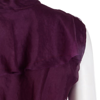 2005 Valentino Garavani Purple Silk Organza Sleeveless Blouse Delicate 