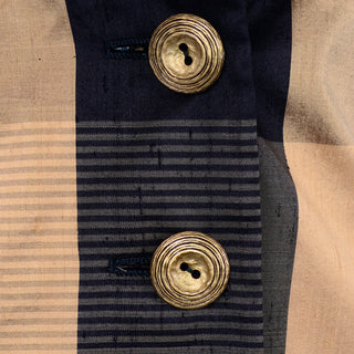 Vintage Valentino Black Boucle & Gold Plaid Skirt Suit w 2 Blazer Options Gold Buttons