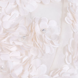 Valentino White Floral Silk Applique Cropped Shrug Bolero Jacket with beads