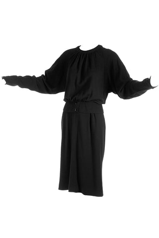 Valentino Miss V Black Wool Dress
